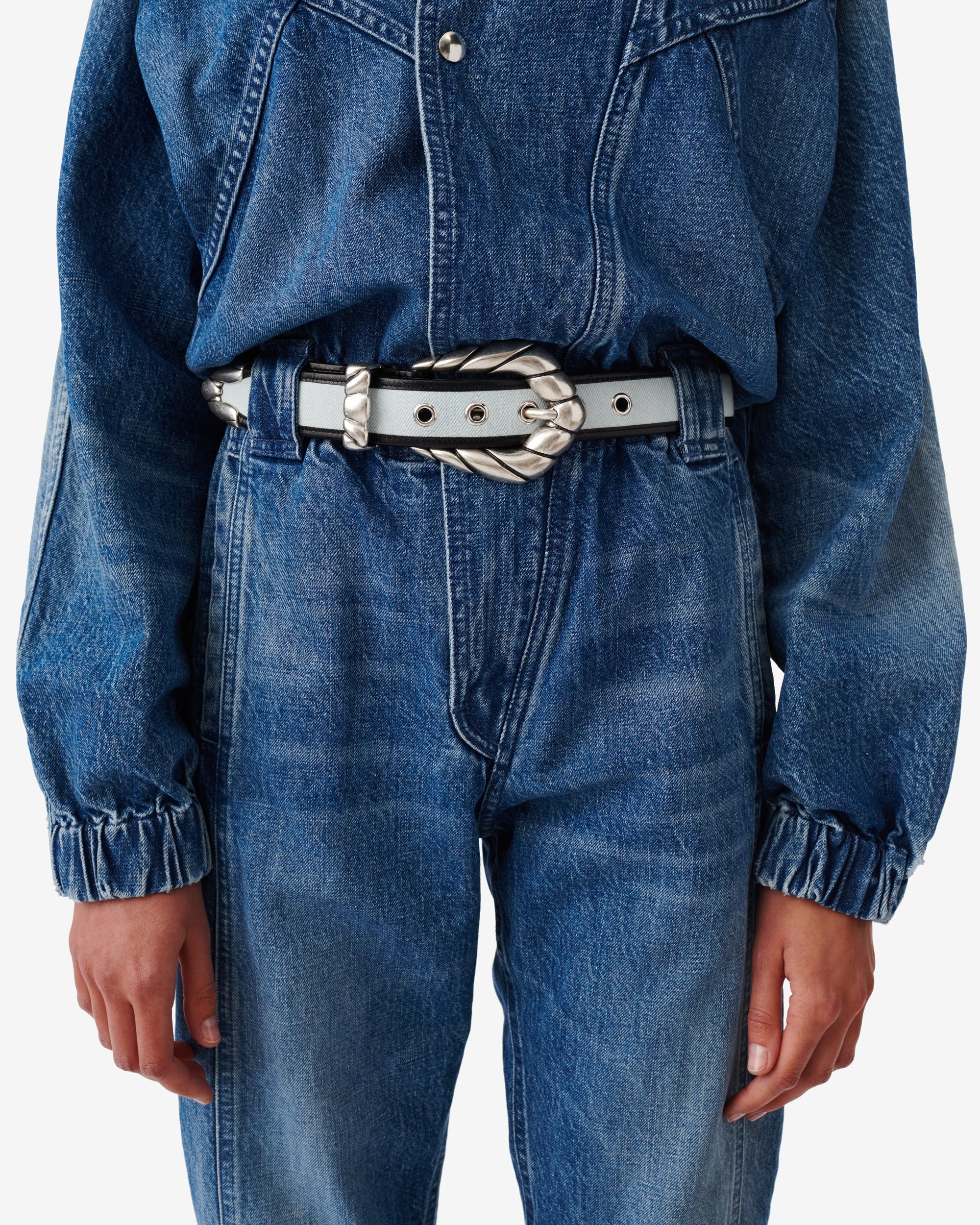 Embella Denim Belt - Black & Blue Denim