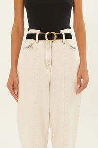 Merea Suede leather belt - Black