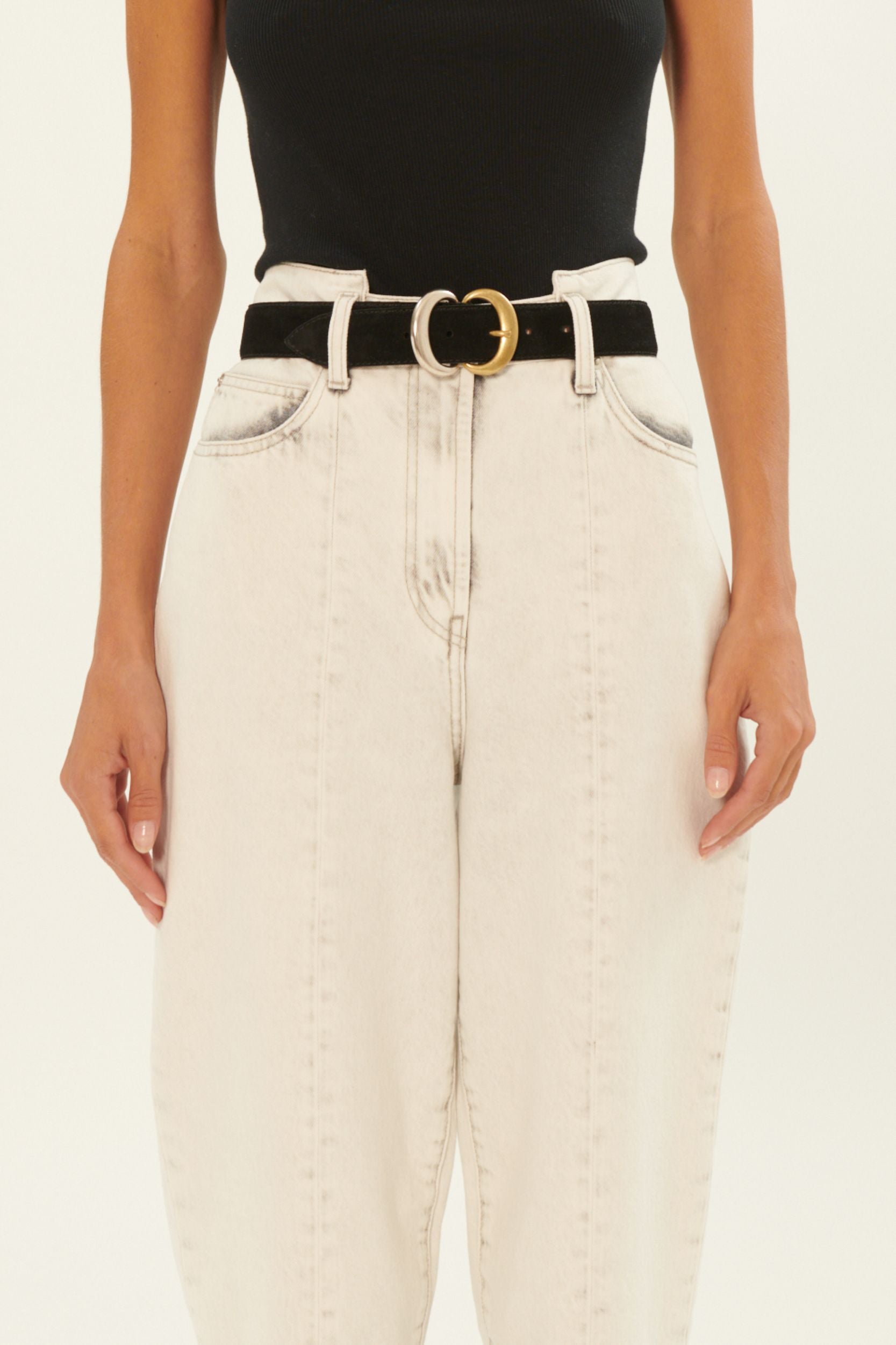 Merea Suede leather belt - Black
