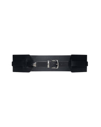 Doubly leather belt - Black