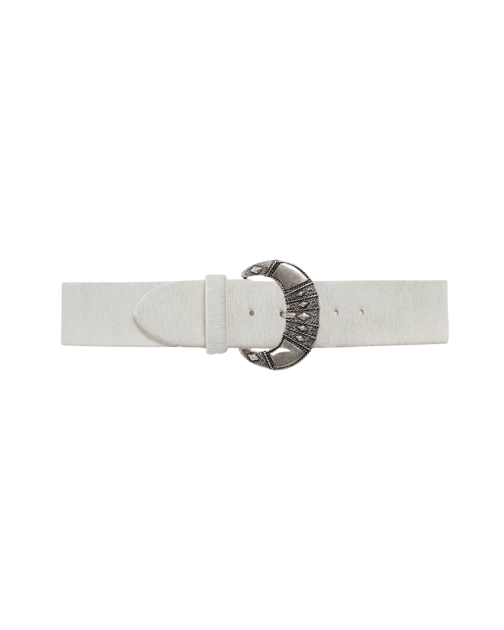 Losange Pony leather belt - White Pony