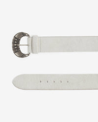 Losange Pony leather belt - White Pony