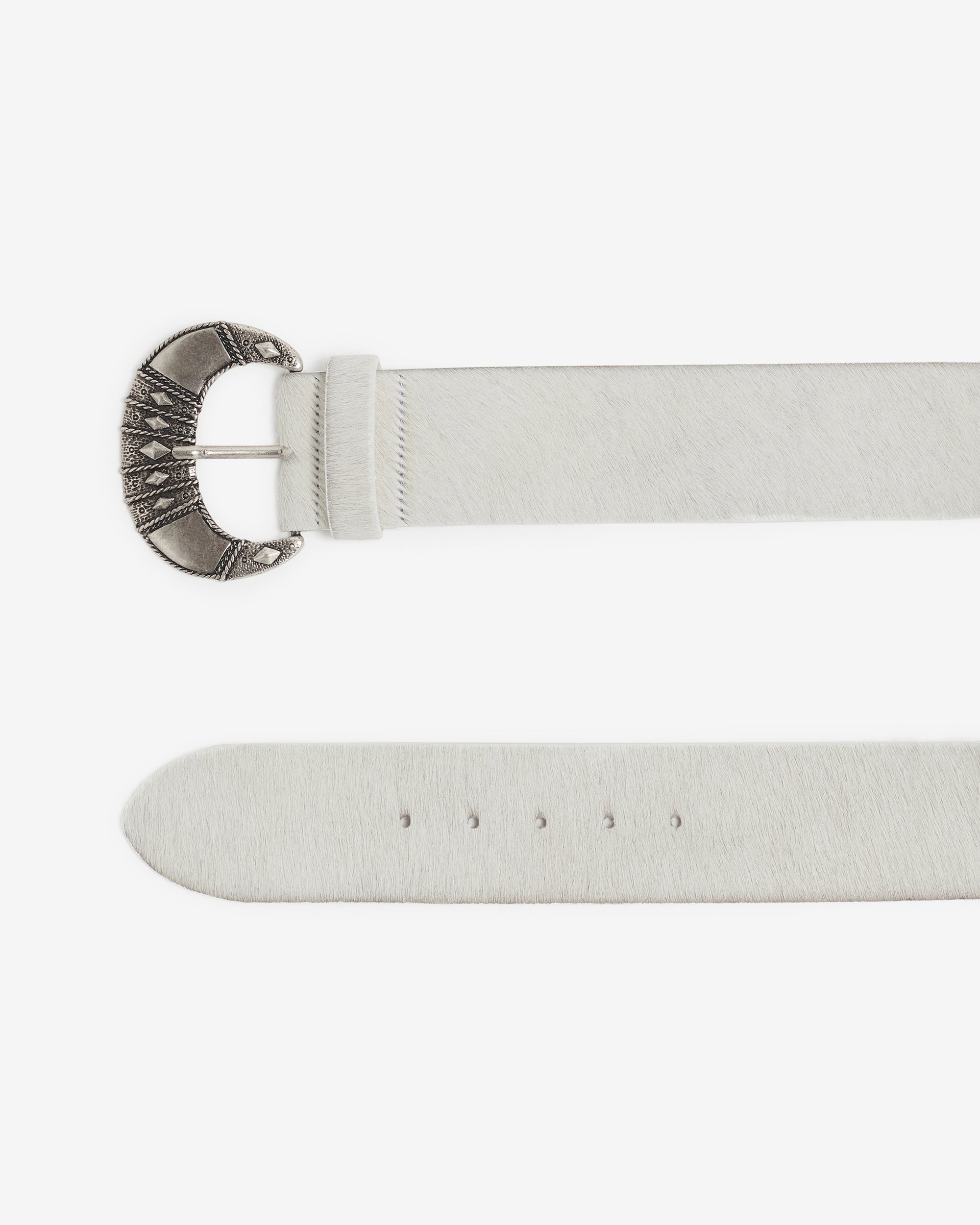 Losange Pony leather belt - White Pony
