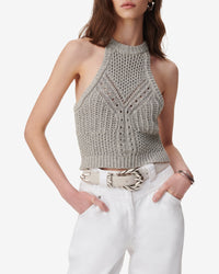 Firoza knitted sleeveless jumper - Grey & Black