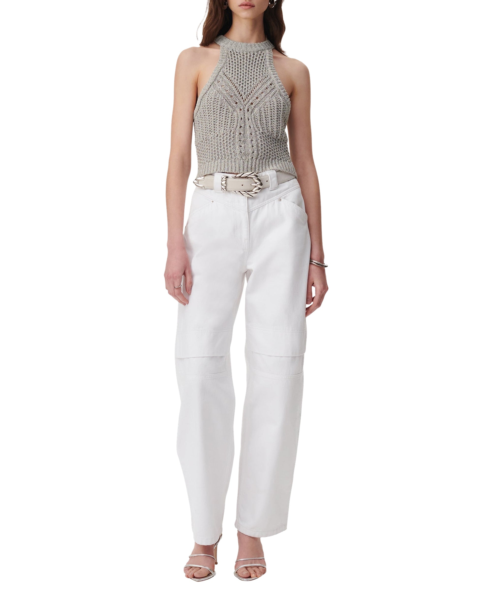 Firoza knitted sleeveless jumper - Grey & Black