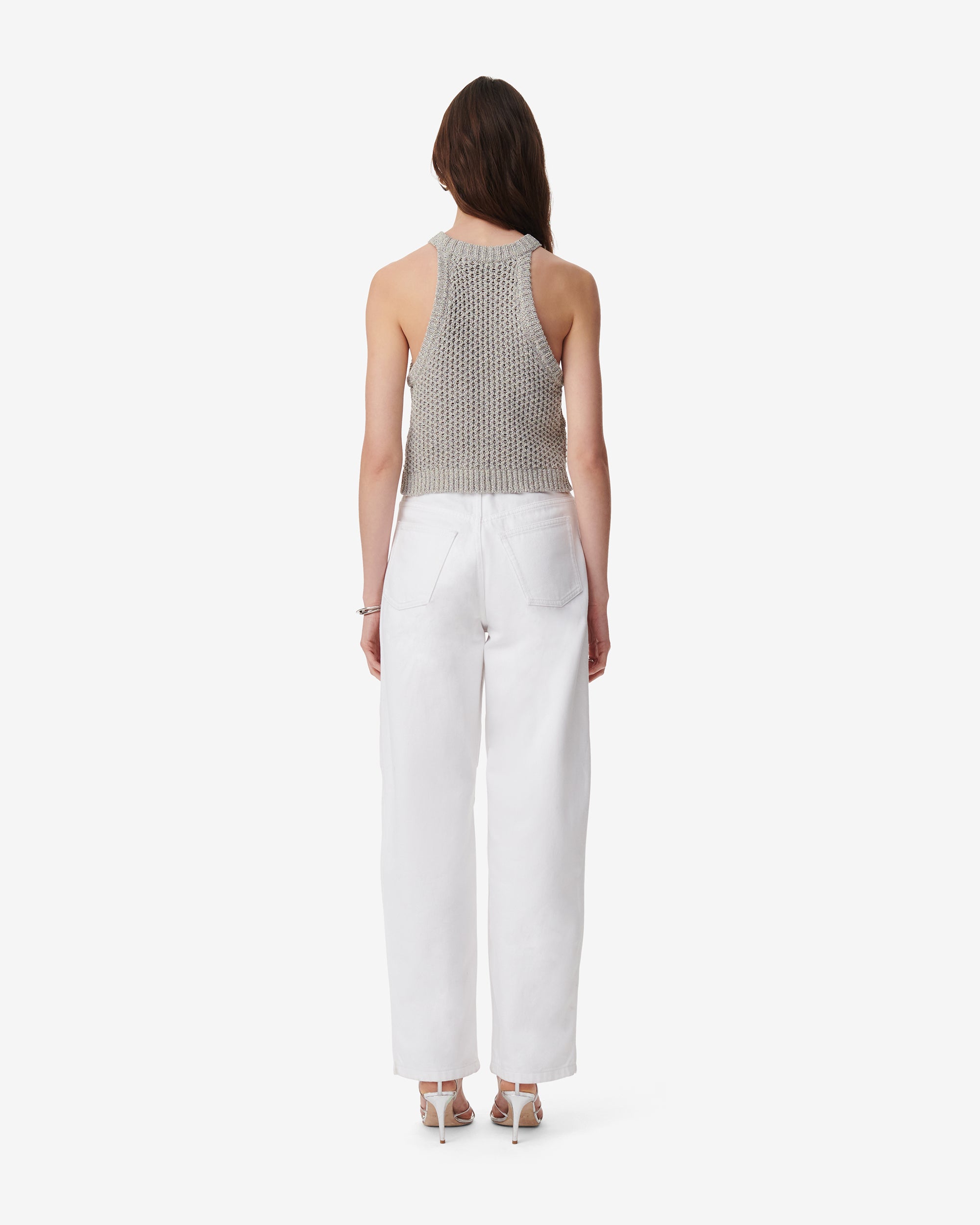 Firoza knitted sleeveless jumper - Grey & Black