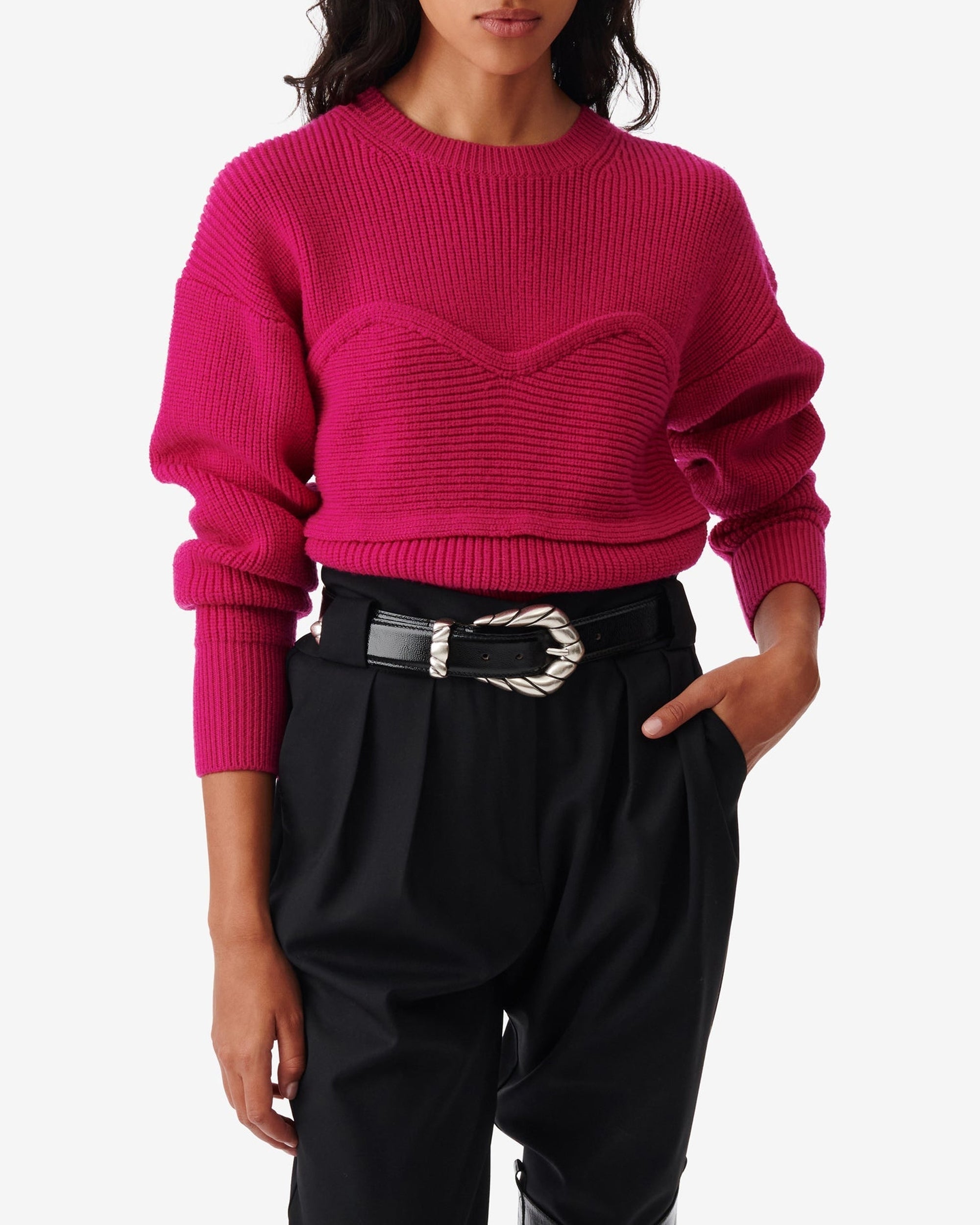 Gedeon jumper in wool - Fushia