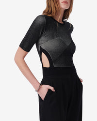 Kimli short-sleeved knitted T-shirt - Black & White