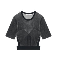 Kimli short-sleeved knitted T-shirt - Black & White