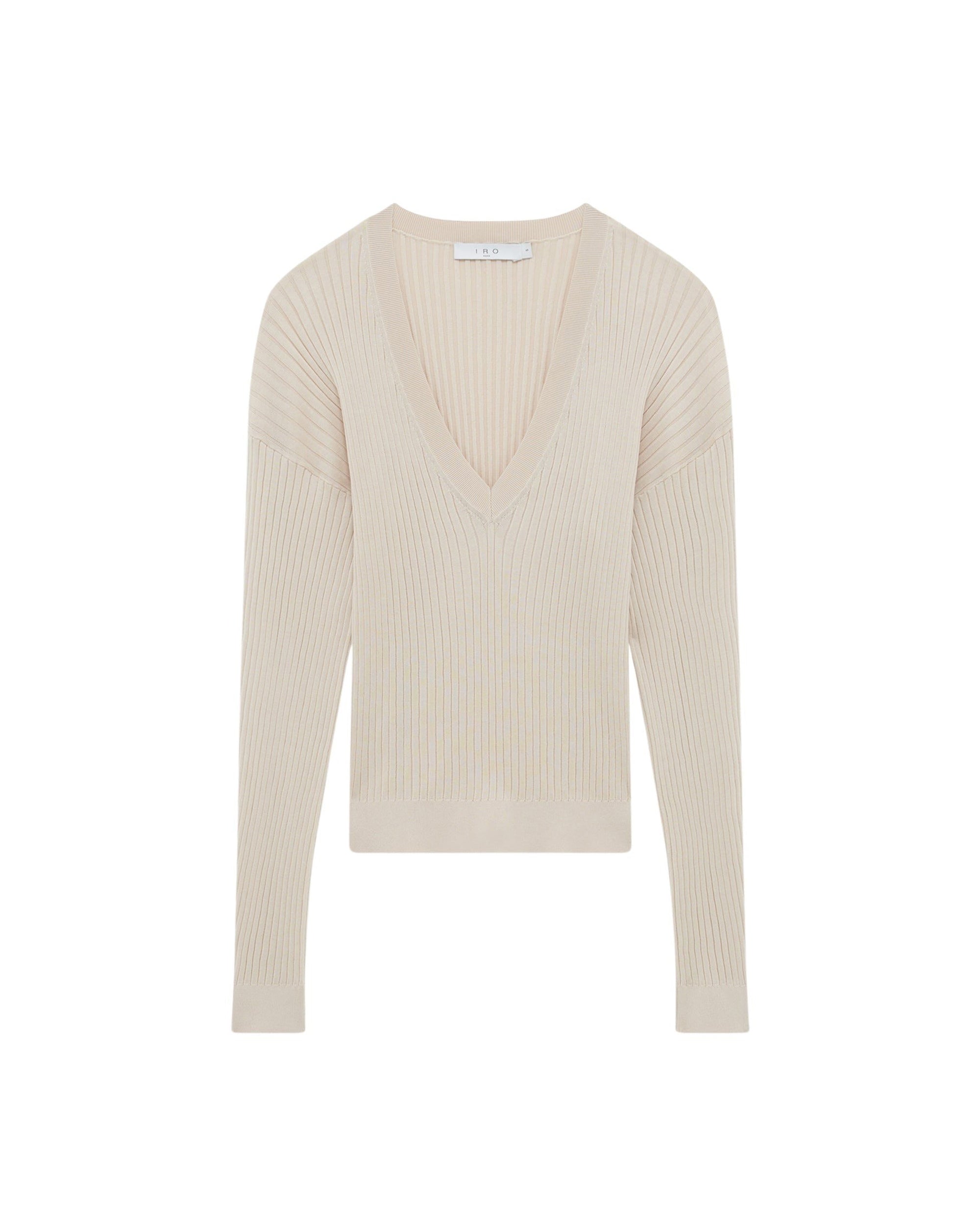 Milou silk blend v-neck jumper - Ecru