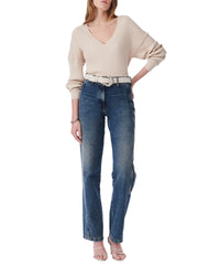 Milou silk blend v-neck jumper - Ecru