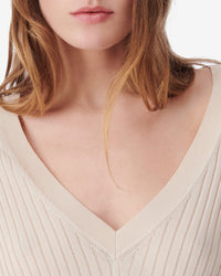 Milou silk blend v-neck jumper - Ecru