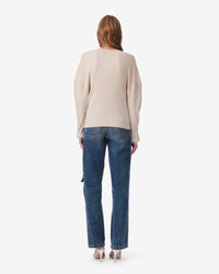 Milou silk blend v-neck jumper - Ecru