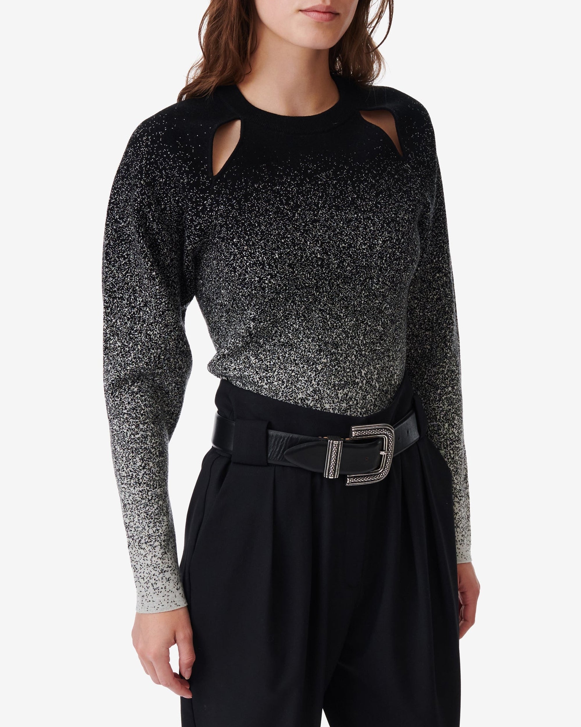 Neyla wool jumper - Black & Ecru
