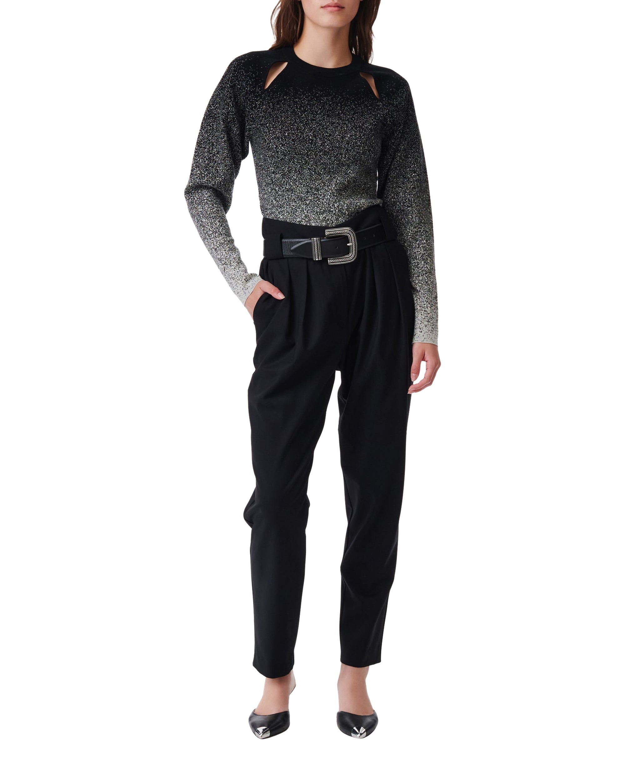 Neyla wool jumper - Black & Ecru
