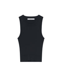 Thana sleeveless knitted ribbed jumper - Black