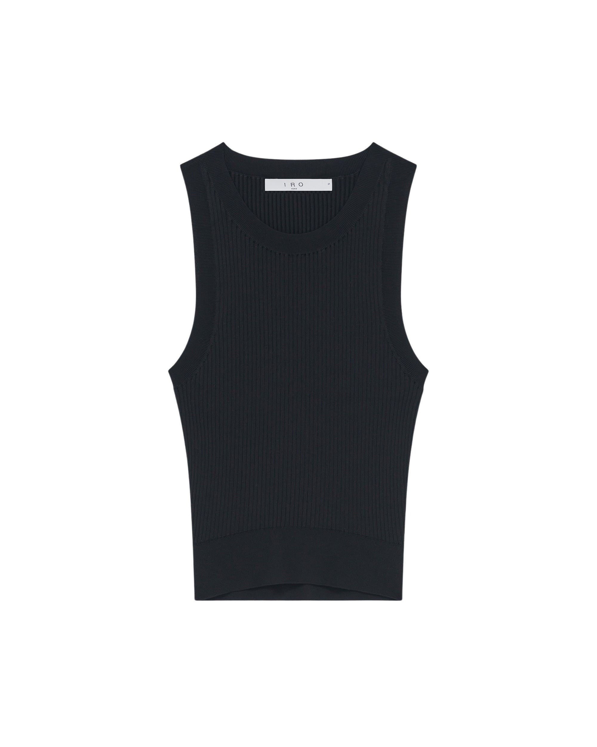 Thana sleeveless knitted ribbed jumper - Black