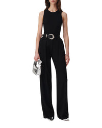 Thana sleeveless knitted ribbed jumper - Black