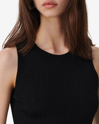 Thana sleeveless knitted ribbed jumper - Black
