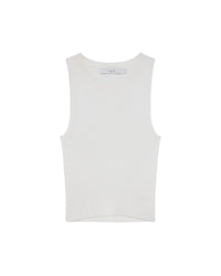 Thana sleeveless rib knit jumper - White