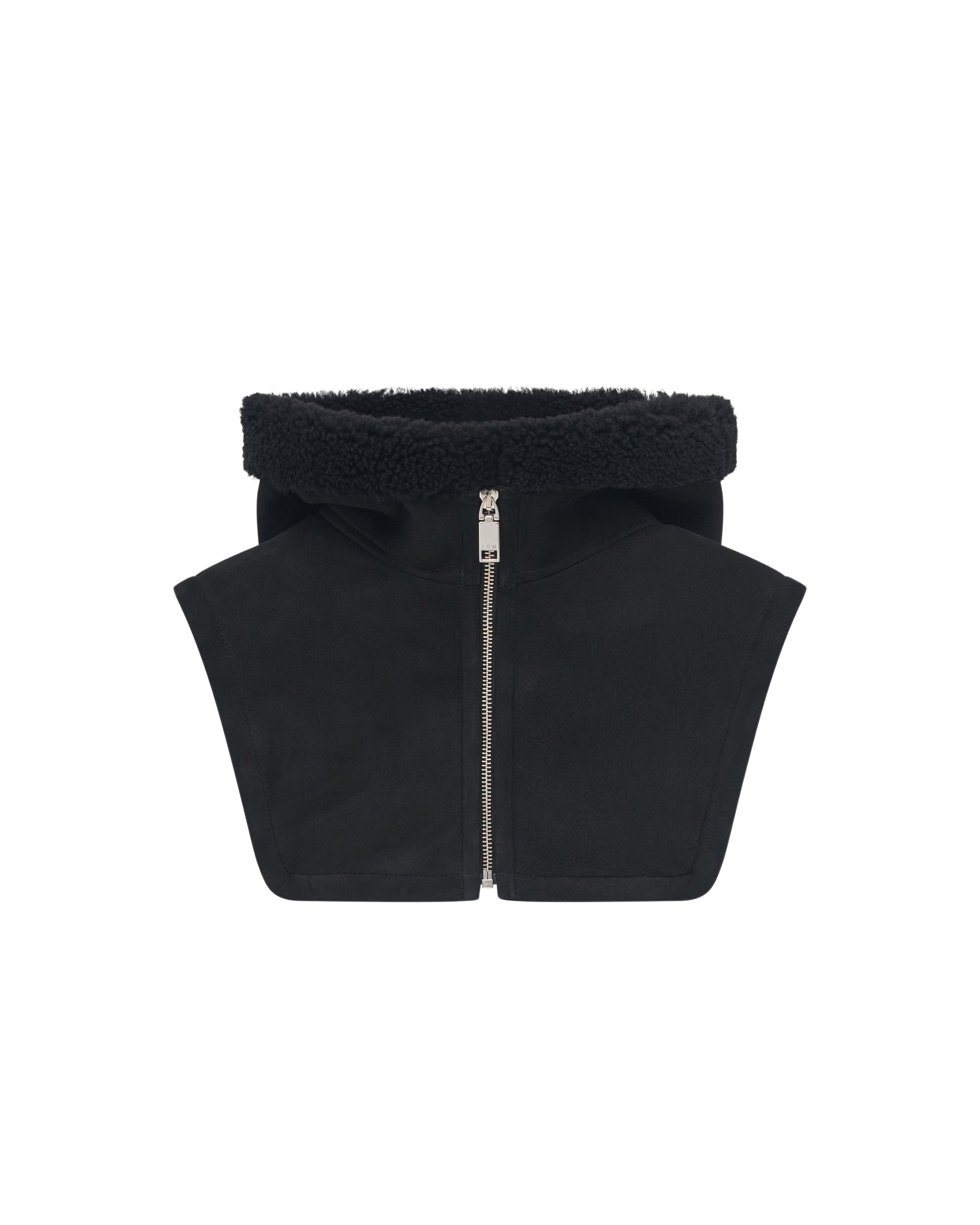 Humy collar in sheepskin - Black