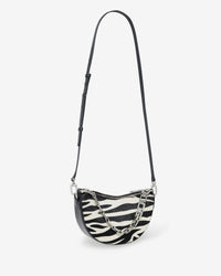 Zebra Leather Bow Bag - Beige & Black Zebra