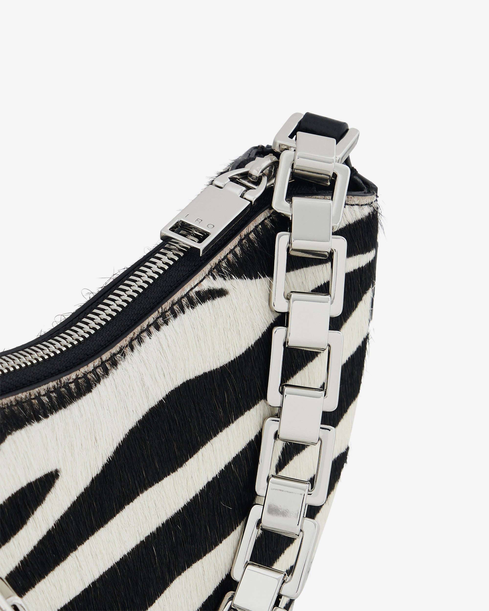 Zebra Leather Bow Bag - Beige & Black Zebra