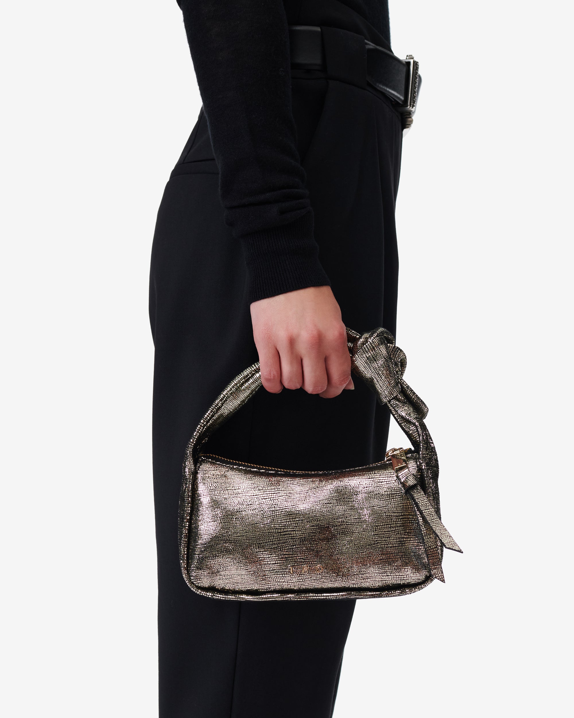 Nano Noue Lezard leather bag - Black & Gold
