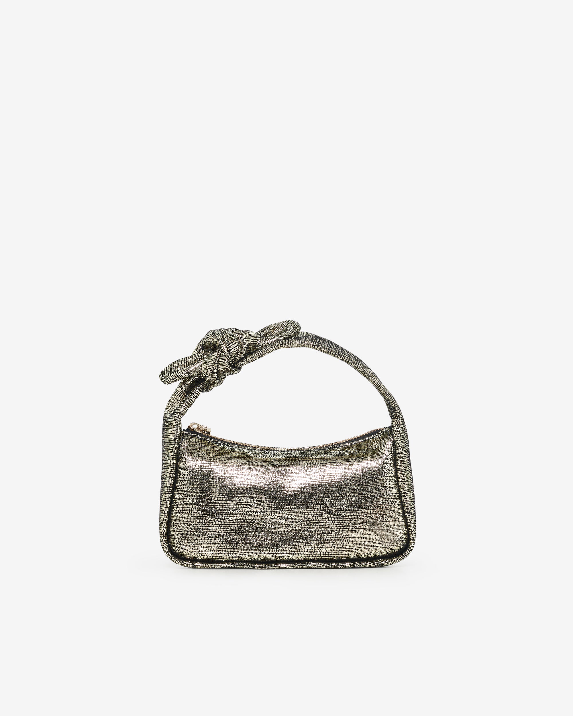 Nano Noue Lezard leather bag - Black & Gold