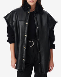 Cinco sheepskin sleeveless jacket - Black