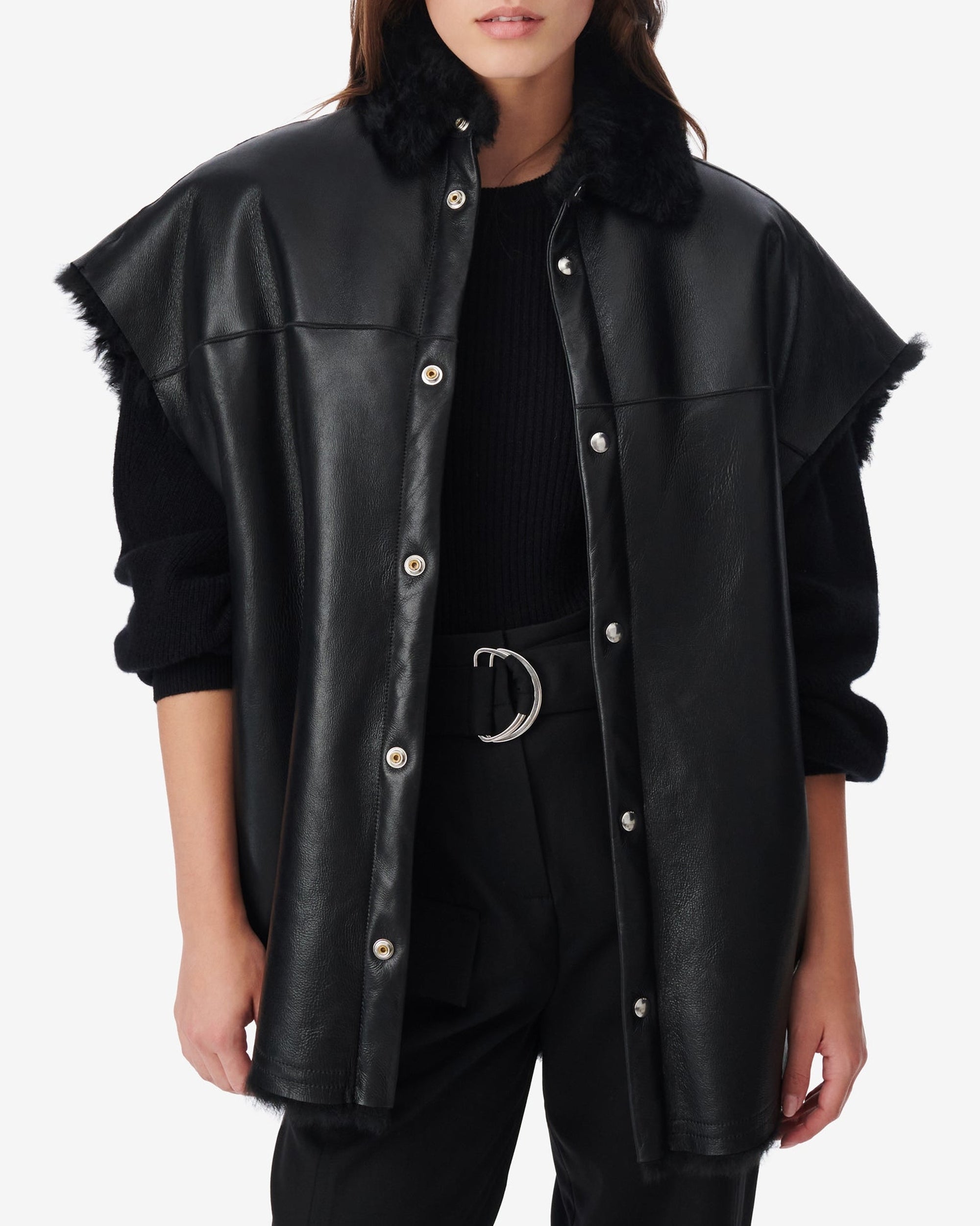 Cinco sheepskin sleeveless jacket - Black