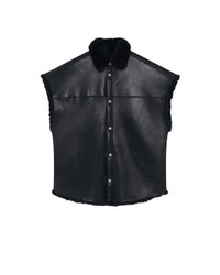 Cinco sheepskin sleeveless jacket - Black