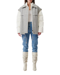 Frieda wool blend coat - Grey White