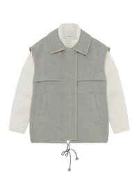 Frieda wool blend coat - Grey White