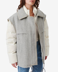 Frieda wool blend coat - Grey White