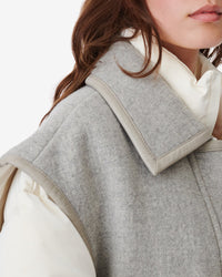 Frieda wool blend coat - Grey White