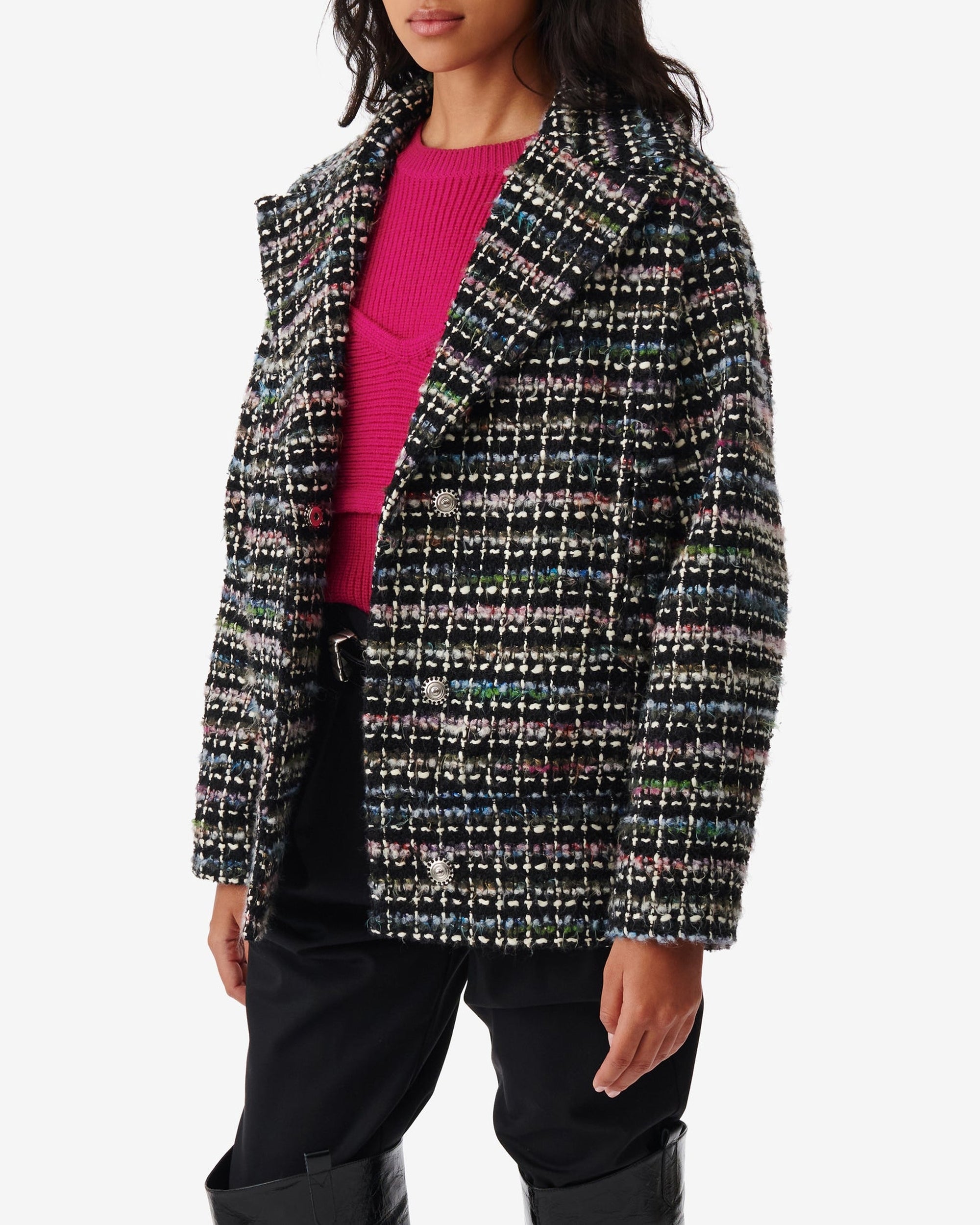 Judit wool blend coat - Black Multico