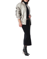 Morel leather bomber - Golden Brown
