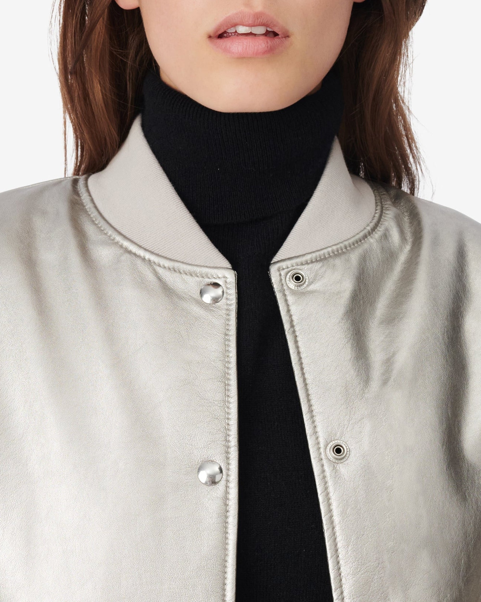 Morel leather bomber - Golden Brown