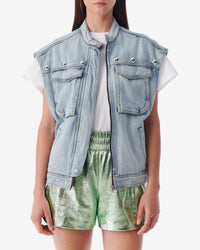 Orazio sleeveless jacket - Blue Washed