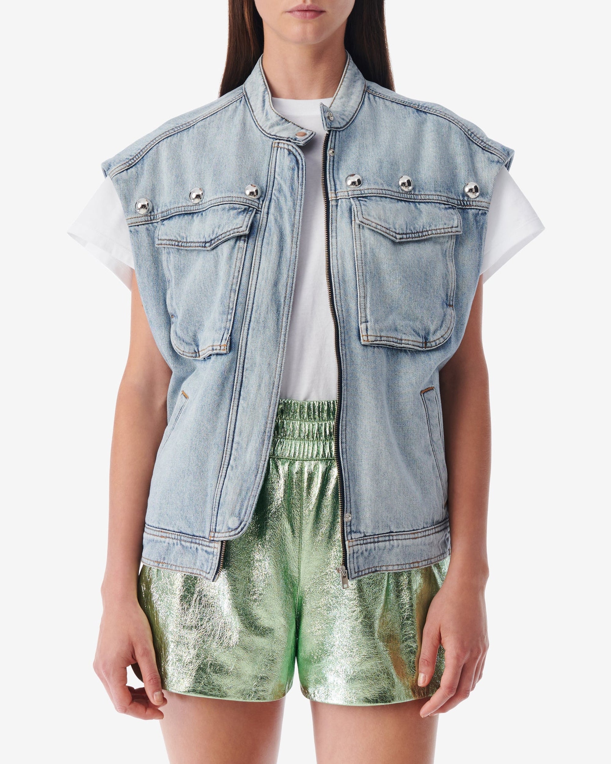 Orazio sleeveless jacket - Blue Washed