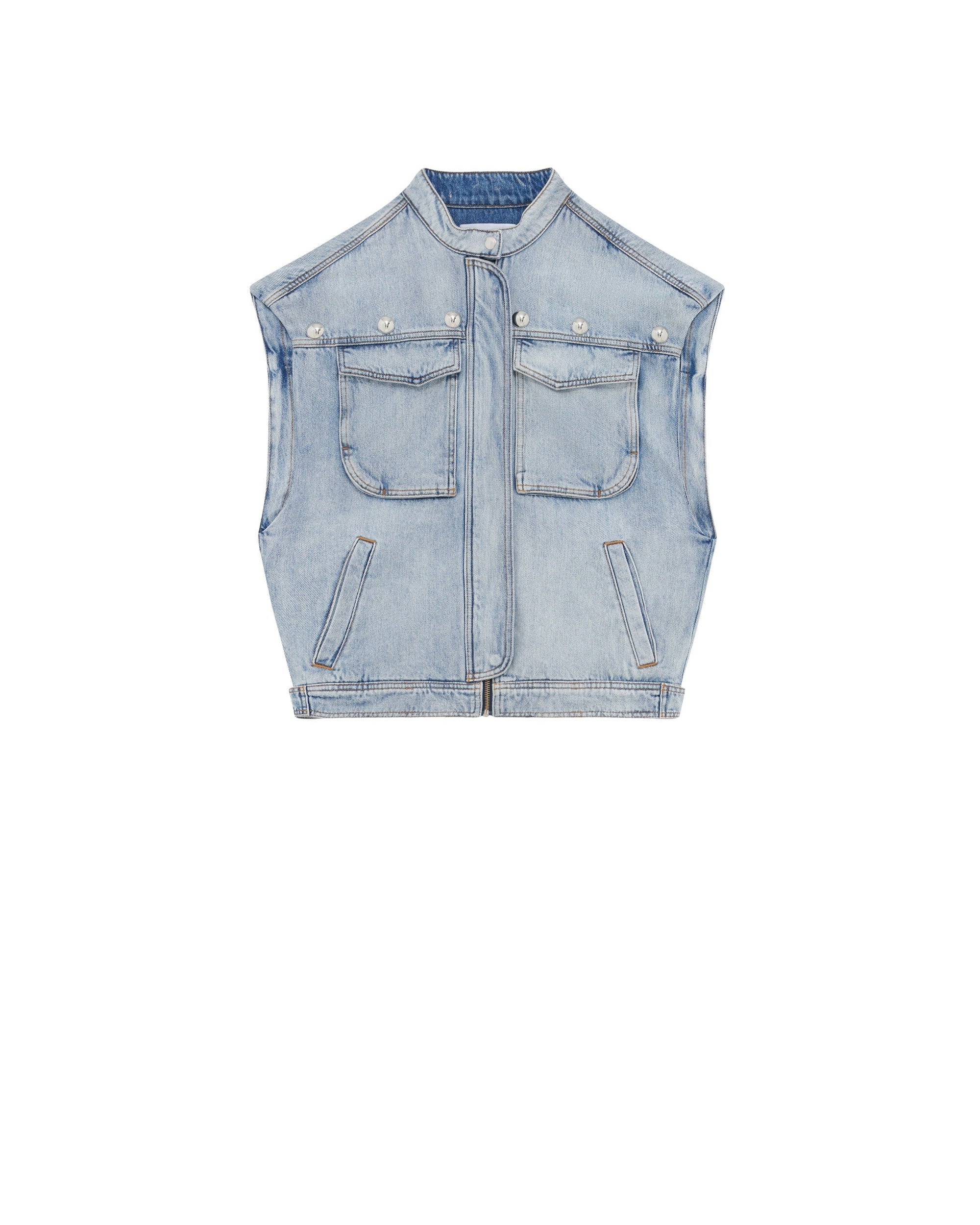 Orazio sleeveless jacket - Blue Washed