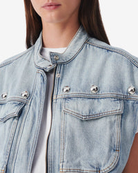 Orazio sleeveless jacket - Blue Washed