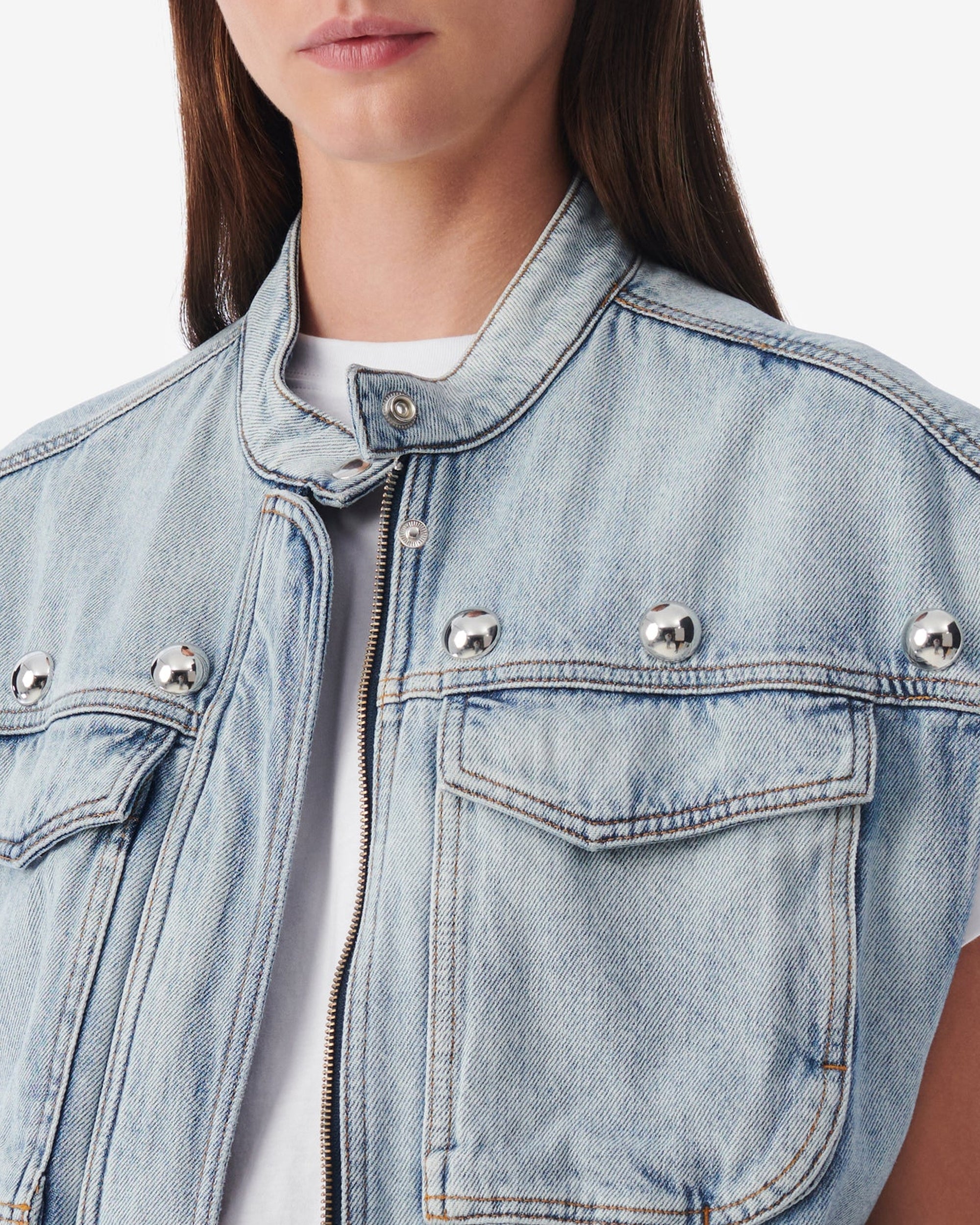 Orazio sleeveless jacket - Blue Washed