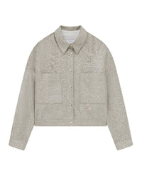 Suzel short jacket - Taupe & Silver