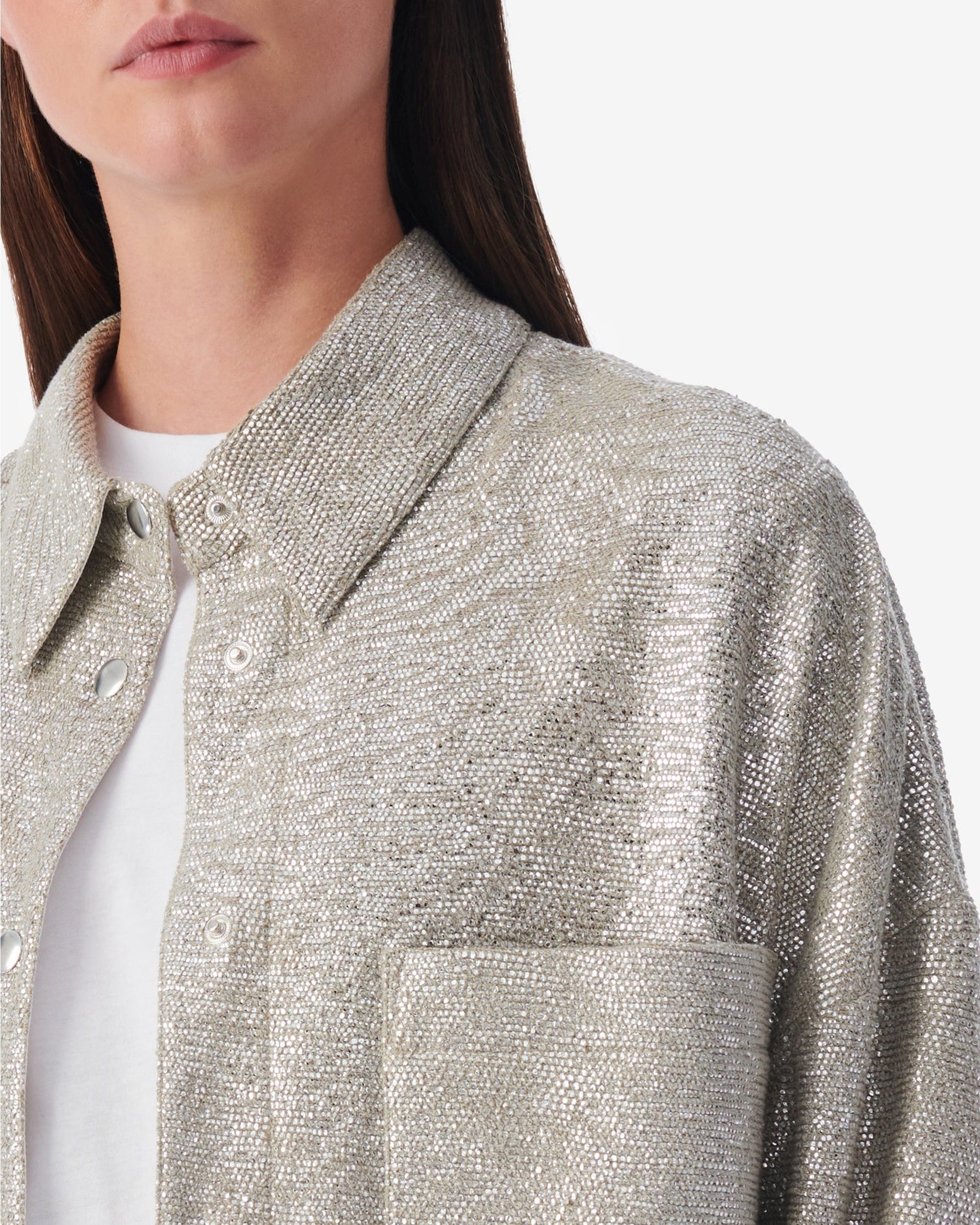Suzel short jacket - Taupe & Silver