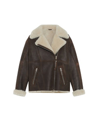 Vicoe sheepskin jacket - Brown & Natural White