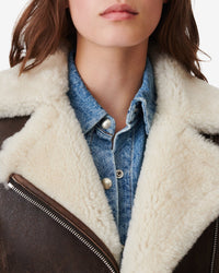 Vicoe sheepskin jacket - Brown & Natural White
