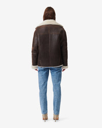 Vicoe sheepskin jacket - Brown & Natural White
