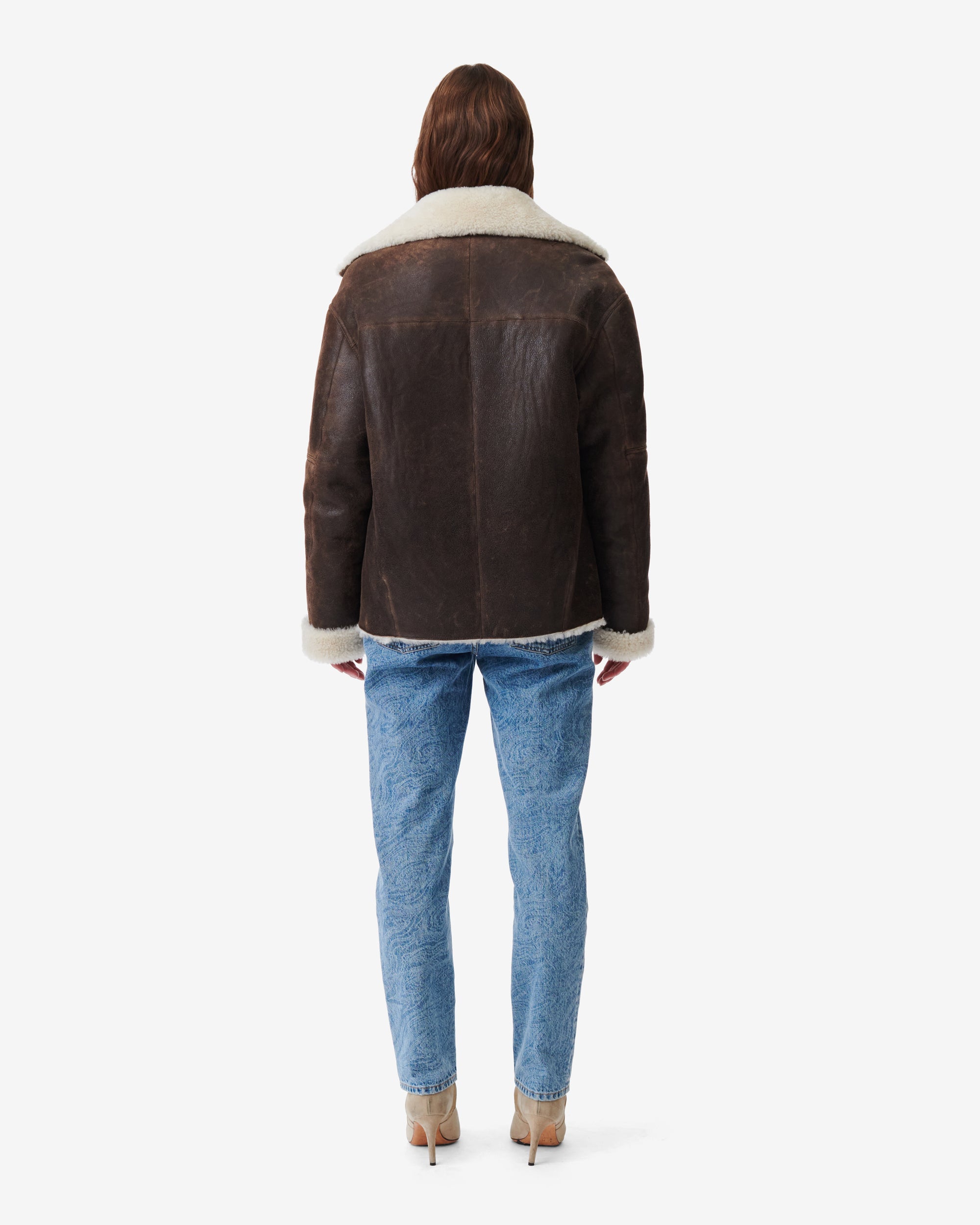 Vicoe sheepskin jacket - Brown & Natural White